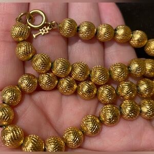 Vintage gold beaded 24” Trifari necklace. Beautiful solid piece!!